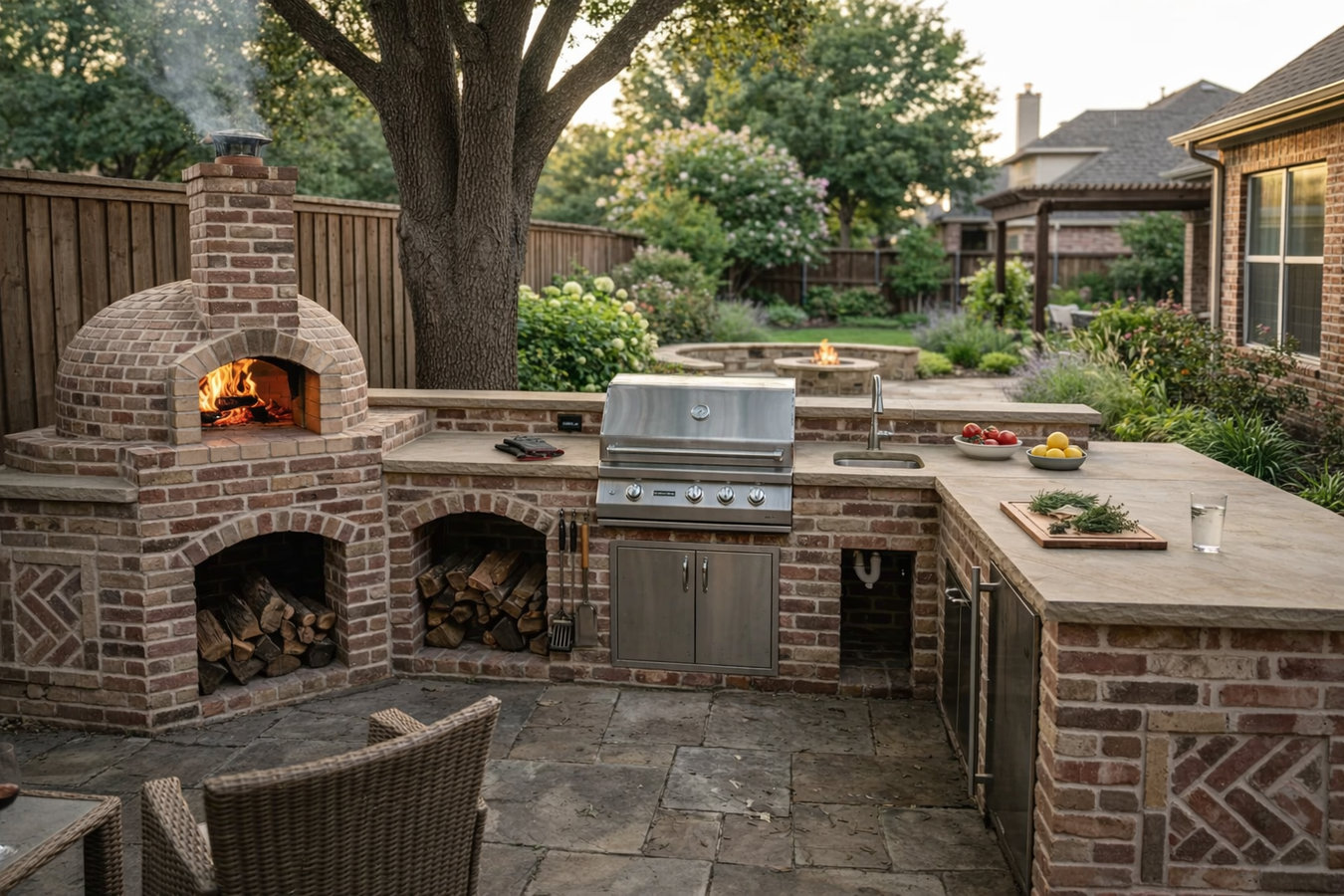 Outdoor kitchen masonry