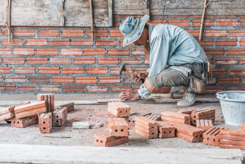 masonry contractor at work